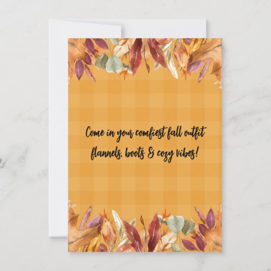 Autumn Herfst Pumpkin Spice Party Invitation Bedankkaart (Achterkant)