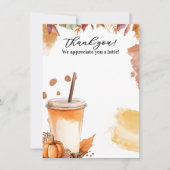 Autumn Herfst Pumpkin Spice Party Invitation Bedankkaart (Voorkant)