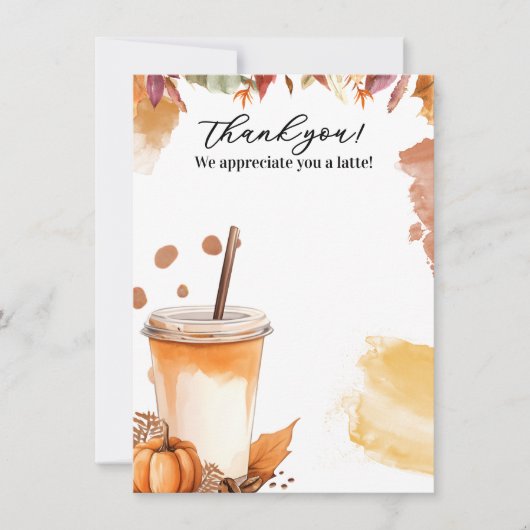 Autumn Herfst Pumpkin Spice Party Invitation Bedankkaart (Voorkant)