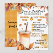 Autumn Herfst Pumpkin Spice Party Invitation Kaart (Voorkant / Achterkant)