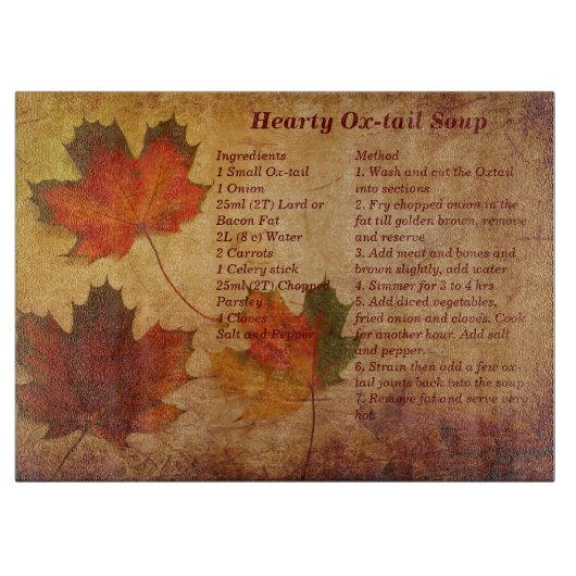 Autumn Herfst Recept Thema Snijplank (Voorkant)