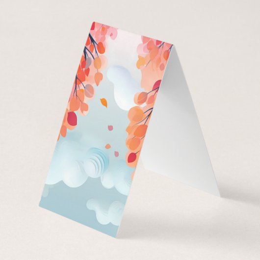 Autumn Herfst River Bladwijzer Gevouwen Visitekaar Visitekaartje (Achterkant)