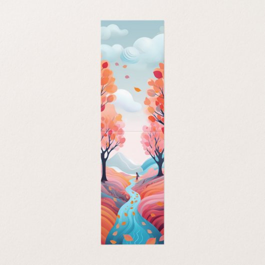 Autumn Herfst River Bladwijzer Gevouwen Visitekaar Visitekaartje (Buitenkant ongevouwen)