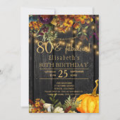 Autumn herfst rustic floral chic 80 fabulous years kaart (Voorkant)