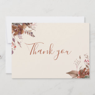 Autumn Herfst Rustic Floral Elegant Script Bedankkaart