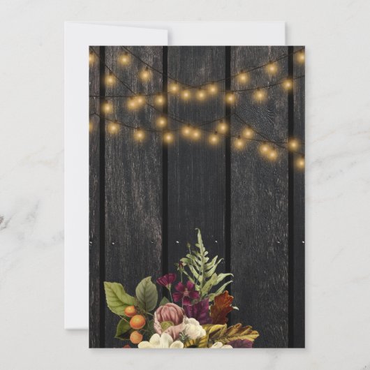 Autumn herfst rustic floral wood graduparty kaart (Achterkant)