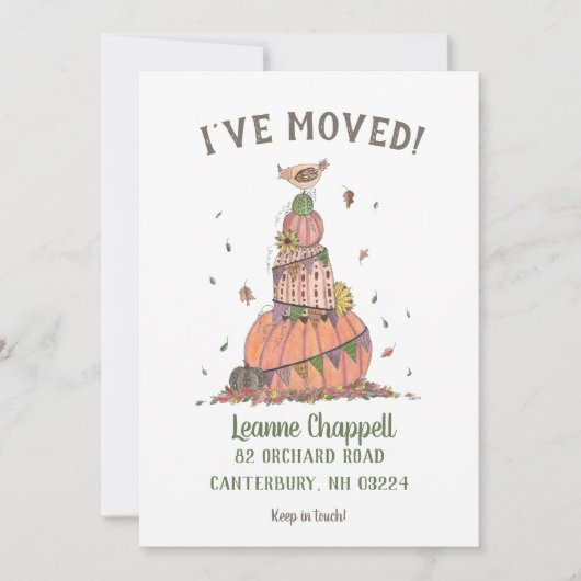 Autumn Herfst-thema Moving New Address Aankondiging (Voorkant)