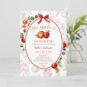 Autumn Herfst Toile Apple Baby shower Kaart (Staand voorkant)