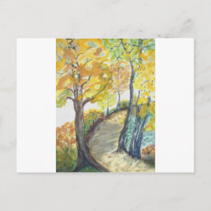 Autumn Herfst Tree verlaat kunstschilderkunst Dest Briefkaart