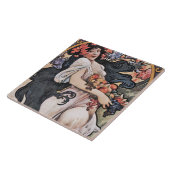 Autumn, Herfst (vier seizoenen), Mucha Tegeltje (Zijkant)