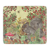 Autumn Herfst Woodland Squirrel Leaves Rustic Yell Snijplank (Voorkant)