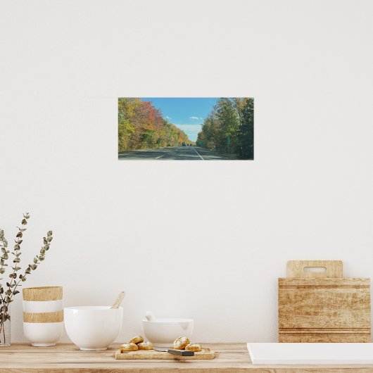 Autumn Highway Foto Poster (Keuken)