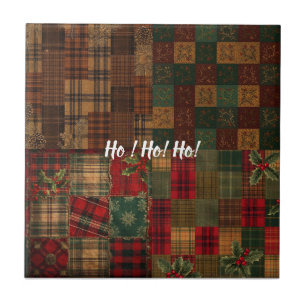 Autumn Holiday Quilt - Festive Plaid, Pinecones & Tegeltje