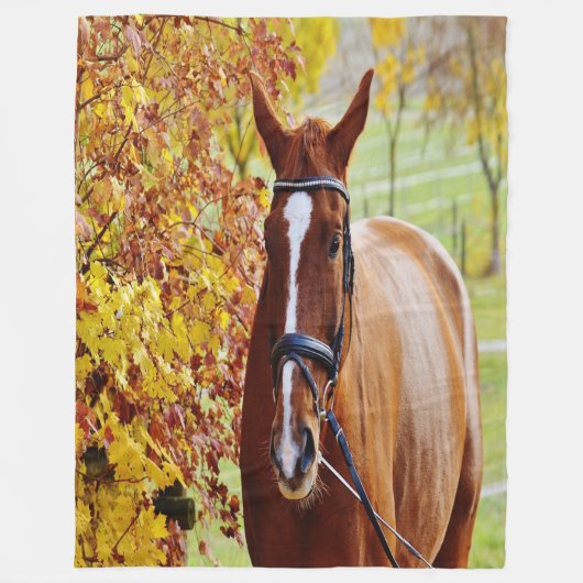 Autumn Horse Fleece Deken (Voorkant)