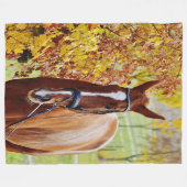 Autumn Horse Fleece Deken (Voorkant (Horizontaal))