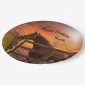 Autumn Horse Happy Birthday - persoonlijk Papieren Bordje (Gekanteld)