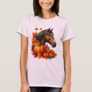 Autumn Horse & Pumpkins - Gezellige herfst laat ee T-shirt