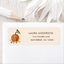 Autumn Hummingbird Pumpkin Label