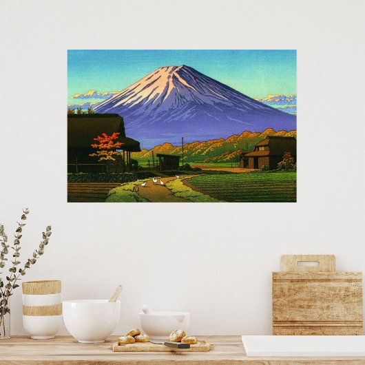Autumn in Funatsu Mt Fuji Kawase Hasui 1953 Poster (Keuken)