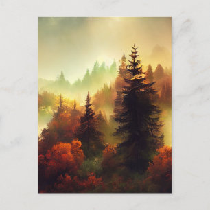 Autumn in het landschap van de bergen briefkaart