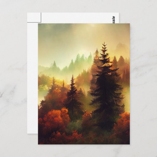 Autumn in het landschap van de bergen briefkaart (Voorkant / Achterkant)