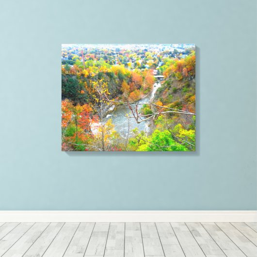 AUTUMN IN HET poster VALLEY Canvas Afdruk (Insitu (Houten vloer))