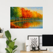 Autumn In New England Landscape Poster (Thuiskantoor)
