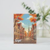 Autumn in Riga Latvia Travel Briefkaart (Staand voorkant)