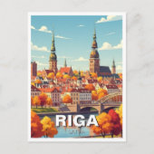 Autumn in Riga Latvia Travel Briefkaart (Voorkant)
