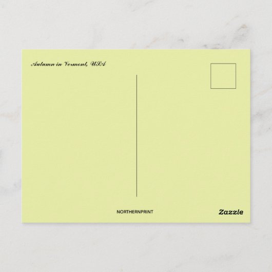 Autumn in Vermont Briefkaart (Achterkant)