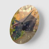 Autumn in Vermont Covered Bridge Wall Clock Ronde Klok (Hoek)