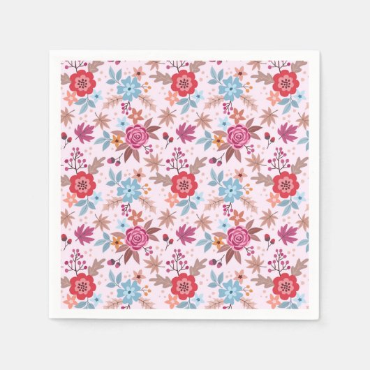 Autumn Inspired Rozen Pattern Print servetten (Voorkant)