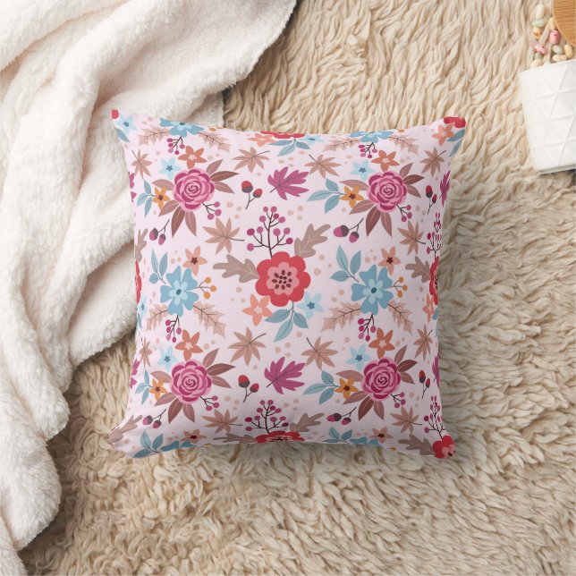Autumn Inspired Rozen - Pattern Print Sierkussen (Deken)
