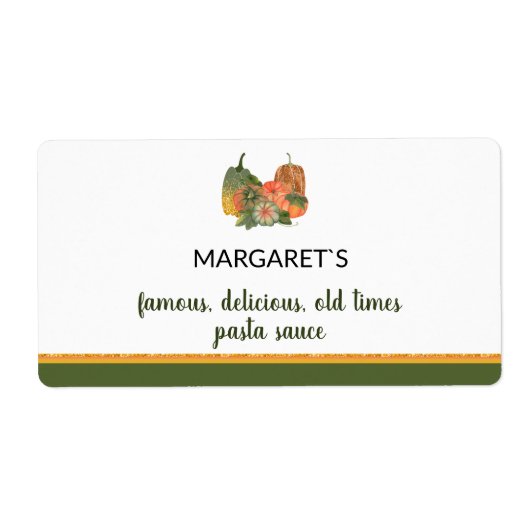 Autumn inspireerde schattige aangepaste tekst Sauc Etiket (Voorkant)