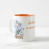 Autumn is awesome! Kids Mug Tweekleurige Koffiemok (Voorkant links)