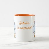 Autumn is awesome! Kids Mug Tweekleurige Koffiemok (Center)