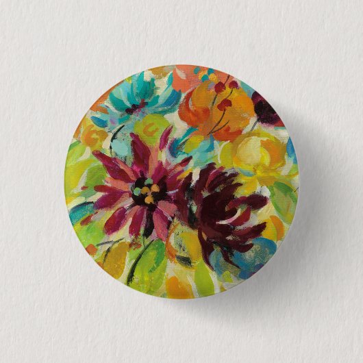 Autumn Joy Flowers Ronde Button 3,2 Cm (Voorkant)