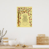 Autumn ketubah met boom of Life - B Poster (Keuken)
