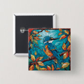 Autumn Kingfisher Button (Voorkant /achterkant)