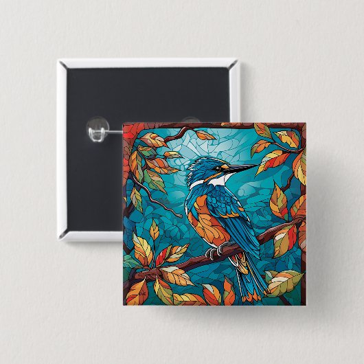 Autumn Kingfisher Button (Voorkant /achterkant)