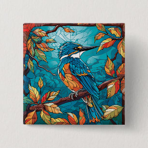 Autumn Kingfisher Button