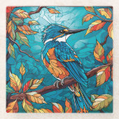 Autumn Kingfisher Glass Onderzetter (Voorkant)
