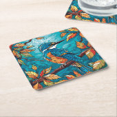 Autumn Kingfisher Papier Onderzetter (Schuin)