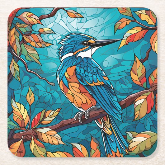 Autumn Kingfisher Papier Onderzetter (Voorkant)