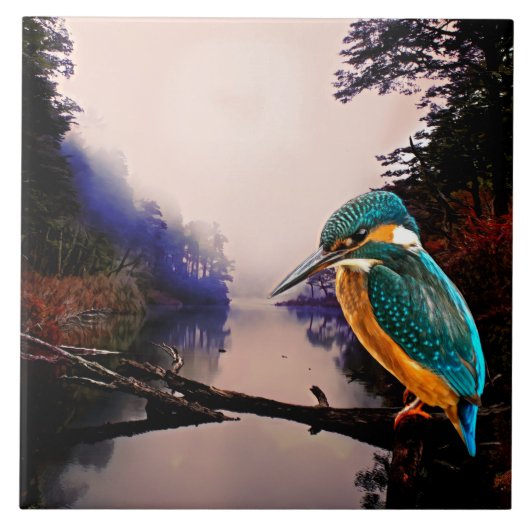 Autumn Kingfisher Tegeltje (Voorkant)