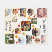 Autumn Kitten 13 Fotocollage Thanksgiving Cat Fleece Deken (Voorkant (Horizontaal))