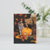 Autumn Kitten - Kaart met haalloween Cat (Staand voorkant)