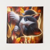 Autumn Kitten Tapestry Wandkleed (Voorkant (horizontaal))
