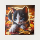 Autumn Kitten Tapestry Wandkleed (Voorkant)
