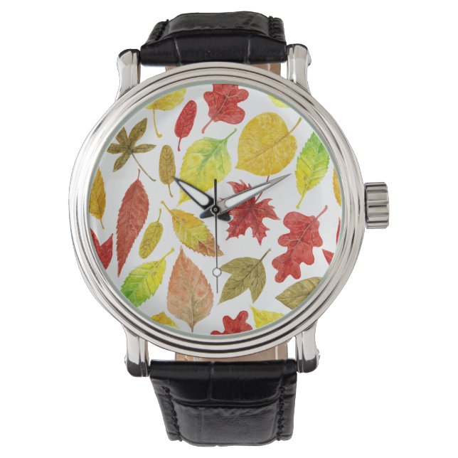 Autumn laat waterverf wit horloge (Voorkant)